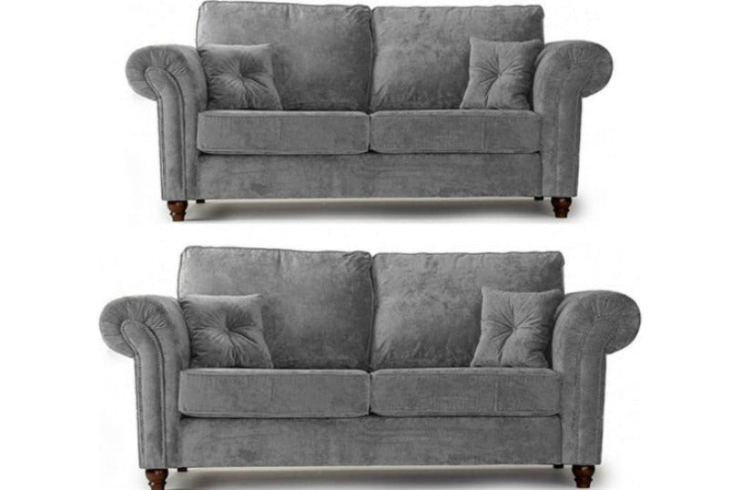 Glimmer Grey Fabric 3+2 Seater Sofa Set