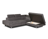 Artic Large Grey Fabric Storage Sofa Bed Corner