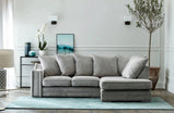 Cruze Studded Corner Sofa Charcoal/Seal Grey