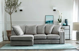 Cruze Studded Corner Sofa Charcoal/Seal Grey