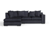 Cruze Studded Corner Sofa Charcoal/Seal Grey