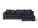 Cruze Studded Corner Sofa Charcoal/Seal Grey