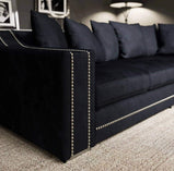 Cruze Studded Corner Sofa Charcoal/Seal Grey