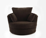 Cosy and Spacious Swivel Armchair with Jumbo Corduroy Fabric