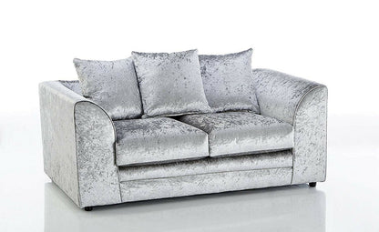 Bella Silver Luxurious Crushed Velvet Sofa Set