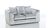 Bella Silver Luxurious Crushed Velvet Sofa Set