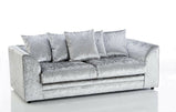 Bella Silver Luxurious Crushed Velvet Sofa Set