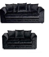 Bella Black luxurious crushed velvet