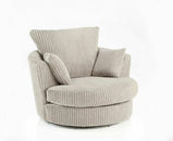 Cosy and Spacious Swivel Armchair with Jumbo Corduroy Fabric