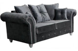 Olympia Plush 3+2 Seater sofa Grey-Button Armsvendor##seotitlePlush sofa setproduct-colour##