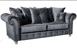 Olympia Plush 3+2 Seater sofa Grey-Button Armsvendor##seotitlePlush sofa setproduct-colour##