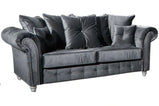 Olympia Plush 3 Seater sofa Grey-Button Armsvendor##seotitleproduct-colour##