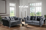 Olympia Plush 3+2 Seater sofa Grey-Button Armsvendor##seotitlePlush sofa setproduct-colour##